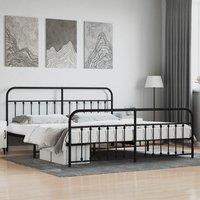 Berkfield Home Metal Bed Frame with Headboard & Footboard Black 200x200 cm
