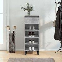 Berkfield Home Shoe Cabinet Concrete Grey 40x36x105 cm Engineered Wood | Size: 40 x 36 x 105 cm
