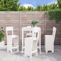 Berkfield Home 5 Piece Garden Bar Set White Solid Wood Pine