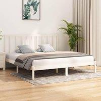 Berkfield Home Bed Frame White Solid Wood Pine 200x200 cm