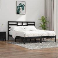 Berkfield Home Bed Frame Black Solid Wood 200x200 cm