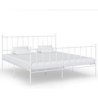 Bed Frame White Metal 140x200 cm