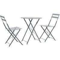 Berkfield Home 3 Piece Bistro Set Steel Grey