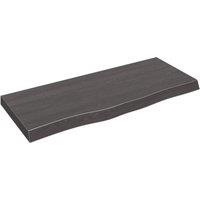 Berkfield Home Wall Shelf Dark Grey 100x40x(2-6) cm Treated Solid Wood Oak in Brown