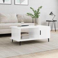 Coffee Table High Gloss White 90x50x40 cm Engineered Wood