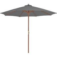 Outdoor Parasol with Wooden Pole 300 cm Anthracite