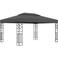Berkfield Home Gazebo with Double Roof 3x4m Anthracite in Black