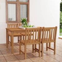 Berkfield Home 5 Piece Garden Dining Set Solid Teak Wood in Brown