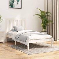 Berkfield Home Bed Frame White Solid Wood Pine 100x200 cm