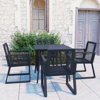 Berkfield Home 5 Piece Outdoor Dining Set PVC Rattan Black