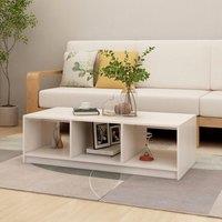 Berkfield Home Coffee Table White 110x50x34 cm Solid Pinewood | Size: 110 x 50 x 34 cm