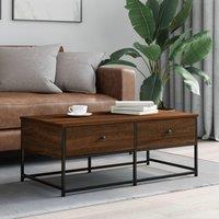 Berkfield Home Coffee Table Brown Oak 100x51x40 cm Engineered Wood | Size: 100 x 51 x 40 cm