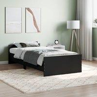 Bed Frame Black 90x190 cm Single Engineered Wood