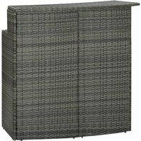 Garden Bar Table Grey 120x55x110 cm Poly Rattan