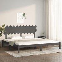 Bed Frame Grey 200x200 cm Solid Wood