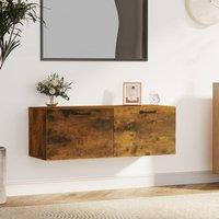Berkfield Home Wall Cabinet Smoked Oak 100x36.5x35 cm Engineered Wood in Brown