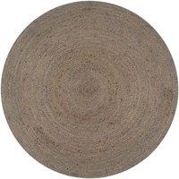 Berkfield Home Handmade Rug Jute Round 150 cm Grey | Size: 100 cm diameter