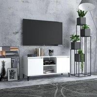 Berkfield Home TV Cabinet with Metal Legs White 103.5x35x50 cm