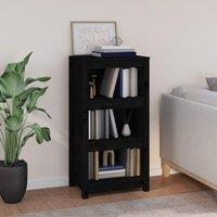 Berkfield Home Book Cabinet Black 50x35x97 cm Solid Wood Pine | Size: 50 x 35 x 97 cm