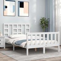 Bed Frame with Headboard White 120x200 cm Solid Wood