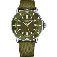 STHRLING Original Explorer 4041 Dive Watch 40mm Quartz Satin Twill Nylon Strap in Green