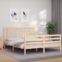 Bed Frame with Headboard 160x200 cm Solid Wood