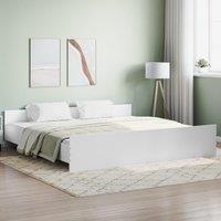 Berkfield Home Bed Frame with Headboard with Footboard White 180x200 cm Super King