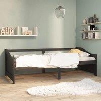 Berkfield Home 3-Seater Day Bed Dark Grey Solid Pinewood 90x200 cm