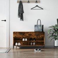 Shoe Bench Smoked Oak 102x35x55 cm Engineered Wood