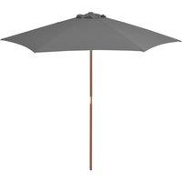 Berkfield Home Outdoor Parasol with Wooden Pole 270 cm Anthracite in Black