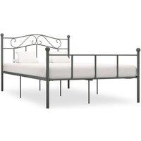 Bed Frame Grey Metal 160x200 cm