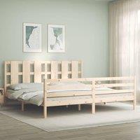 Bed Frame with Headboard 200x200 cm Solid Wood