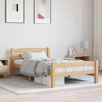 Berkfield Home Bed Frame Solid Pinewood 100x200 cm in Brown