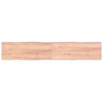 Table Top Light Brown 220x40x(2-6)cm Treated Solid Wood Live Edge