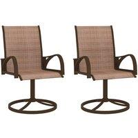 Berkfield Home Garden Swivel Chairs 2 pcs Textilene & Steel Brown