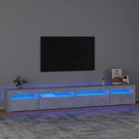 TV Cabinet with LED Lights Concrete Grey 270x35x40 cm