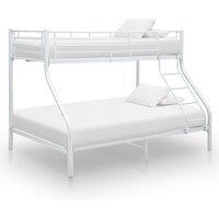 Bunk Bed Frame White Metal 140x200 cm/90x200 cm