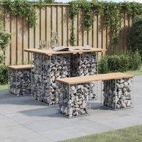 Berkfield Home Garden Bench Gabion Design 100x70x72 cm Solid Wood Pine in Brown | Size: 100 x 70 x 72 cm