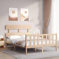 Bed Frame with Headboard 140x200 cm Solid Wood
