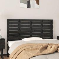 Wall Headboard Black 126x3x63 cm Solid Wood Pine