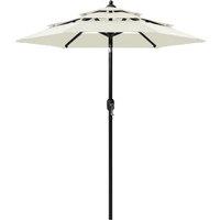 3-Tier Parasol with Aluminium Pole Sand 2 m