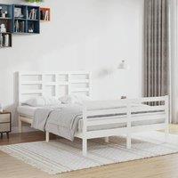 Bed Frame White Solid Wood 120x200 cm