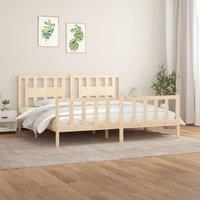 Bed Frame with Headboard Solid Wood Pine 200x200 cm