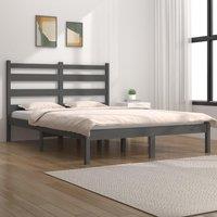 Bed Frame Grey Solid Wood Pine 200x200 cm