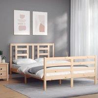 Bed Frame with Headboard 140x200 cm Solid Wood