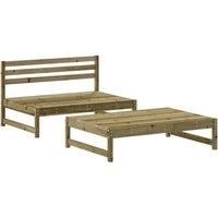 2 Piece Garden Lounge Set Impregnated Wood Pine