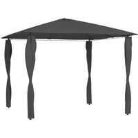 Berkfield Home Gazebo with Post Covers 3x3x2.6 m Anthracite 160 g/m in Black