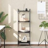 Berkfield Home Bookcase 4-Tier Black 40x30x120 cm Engineered Wood | Size: 40 x 30 x 120 cm
