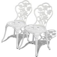 Berkfield Home Bistro Chairs 2 pcs Cast Aluminium White