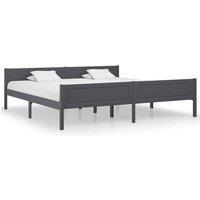Bed Frame Solid Pinewood Grey 200x200 cm